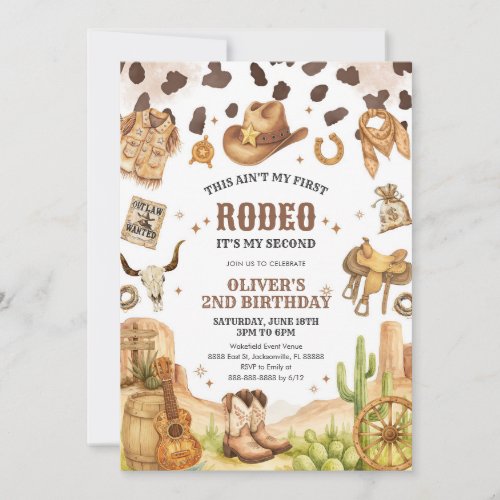 Western Rodeo Cowboy Second Rodeo 2nd Birthday