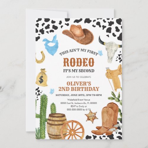 Western Rodeo Cowboy Second Rodeo 2nd Birthday