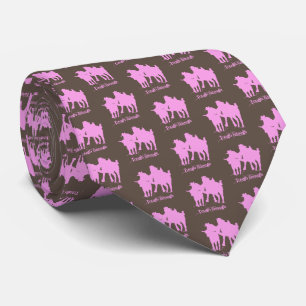 Western Rodeo Cowboy Steer Wrestling Tough Enough Neck Tie