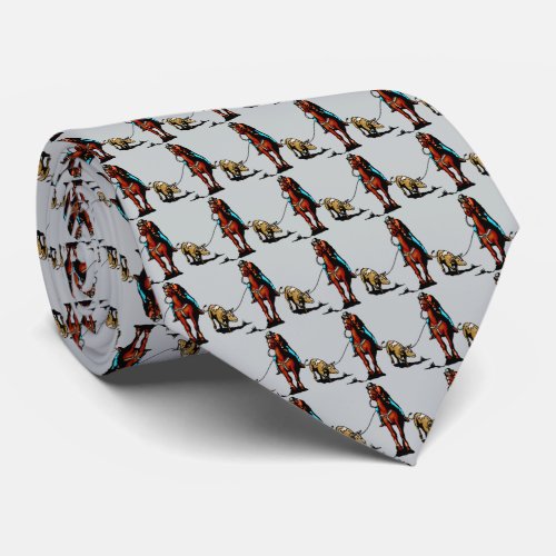 Western Rodeo Cowboy Team Roping Mens Necktie