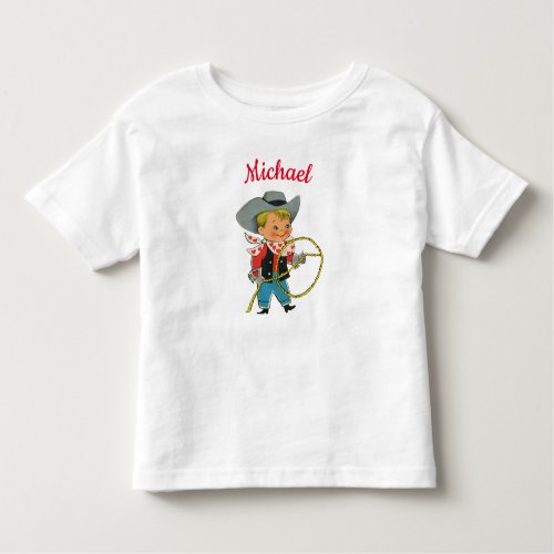 Western Rodeo cowboy with personalized name Toddler T_shirt