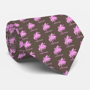Western Rodeo Cowboys Bronc Riding Tough Enough  Neck Tie