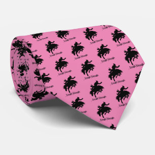 Western Rodeo Cowboys Bronc Riding Tough Enough  Neck Tie