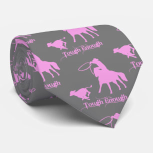Western Rodeo Cowboys Calf Roping Tough Enough  Neck Tie