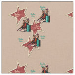 Western Rodeo Cowgirl Barrel Racing Fabric
