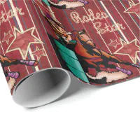 Western Rodeo Cowgirl Barrel Racing Rodeo Star Wrapping Paper