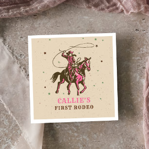 Western Rodeo Cowgirl Birthday Napkins