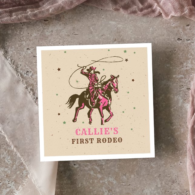 Western Rodeo Cowgirl Birthday Napkins (Creator Uploaded)