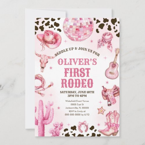 Western Rodeo Cowgirl First Rodeo 1st Birthday