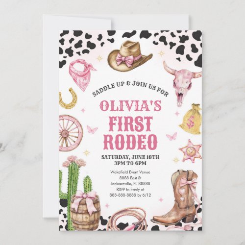 Western Rodeo Cowgirl First Rodeo 1st Birthday