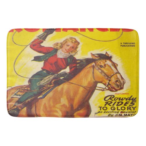 Western Rodeo Cowgirl Roping Rodeo Romance  Bath Mat