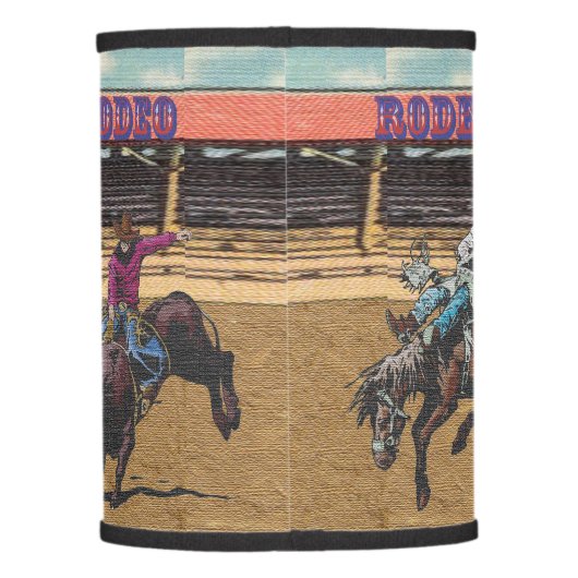  Western Rodeo Events Cowboys Roping Horses Bulls  Lamp Shade (Back)
