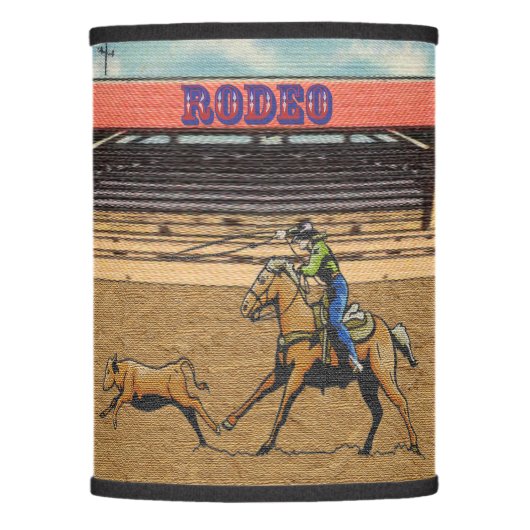  Western Rodeo Events Cowboys Roping Horses Bulls  Lamp Shade (Front)