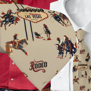 Western Rodeo Events Las Vegas Cowboys Cowgirls Neck Tie