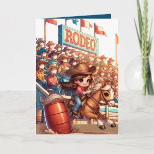 Western Rodeo Horse Cowgirl Barrel Racing Custom Card