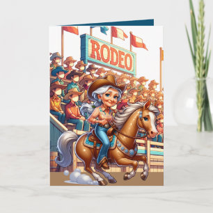 Western Rodeo Horse Cowgirl Grandmother Custom Card