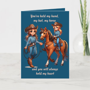 Western Rodeo Horse Mom and Child Custom Card