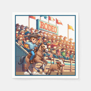 Western Rodeo Little Cowboy Roping Napkins