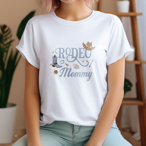 Western Rodeo Mommy Blue Birthday T_Shirt