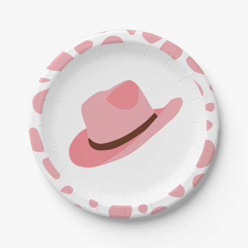 Western Rodeo Pink Cowgirl Birthday Paper Plates