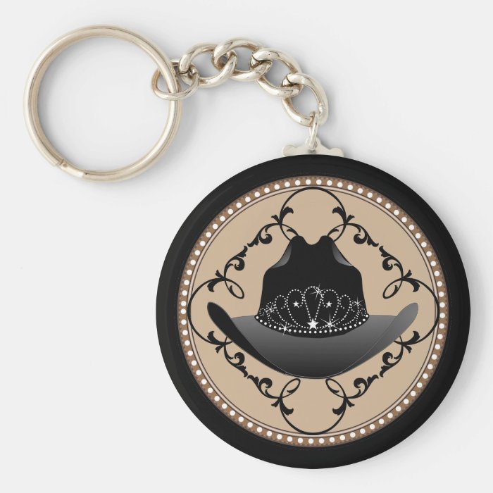 Western Rodeo Queen Cowgirl Keychain