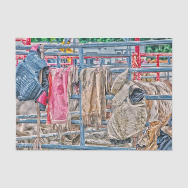 Western Rodeo Rustic Country Bull Cow Tissue Paper (Front)