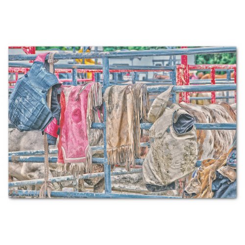 Western Rodeo Rustic Country Bull Cow Tissue Paper