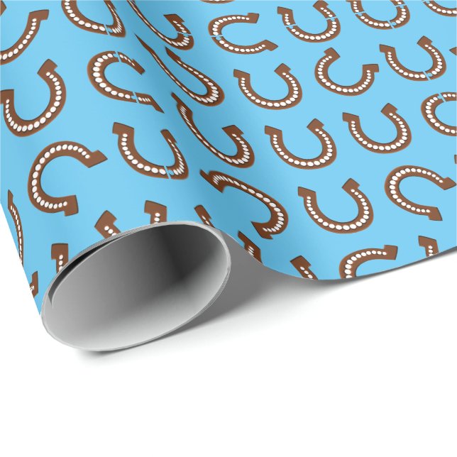 Western Rodeo Southern Ranch Horse Shoes Wrapping Paper (Roll Corner)