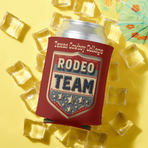 Western Rodeo Team Emblem Personalize Team andName Can Cooler