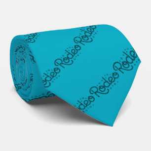 Western Rodeo Text in Rope Font Neck Tie