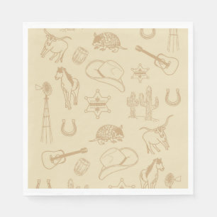 Western Rodeo Themed Party 1st Rodeo BirthdayParty Napkins