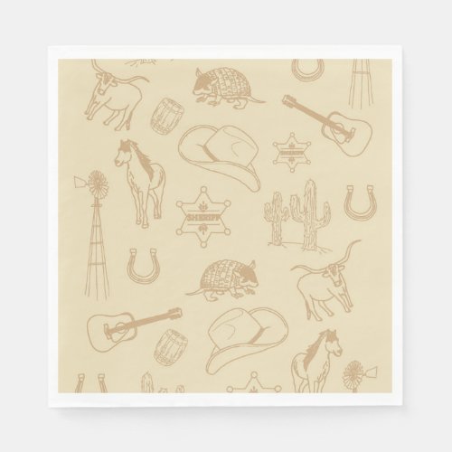 Western Rodeo Themed Party 1st Rodeo BirthdayParty Napkins