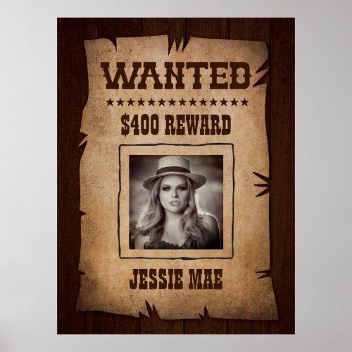 Western Rodeo Themed Party Wanted Poster