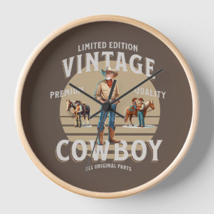 Western Rodeo Vintage Cowboy Clock