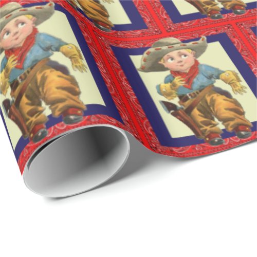 Western Rodeo Vintage Cowboy Kid Gift Wrapping Wrapping Paper