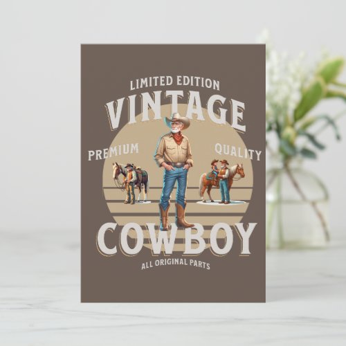 Western Rodeo Vintage Cowboy Party Invitation