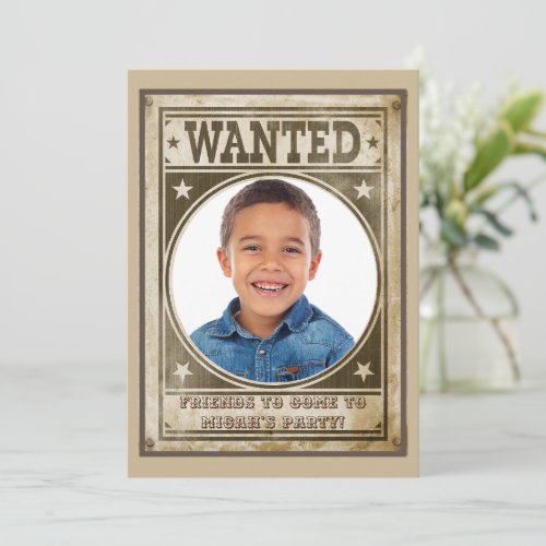 Western Rodeo Wanted Poster Photo Invitation