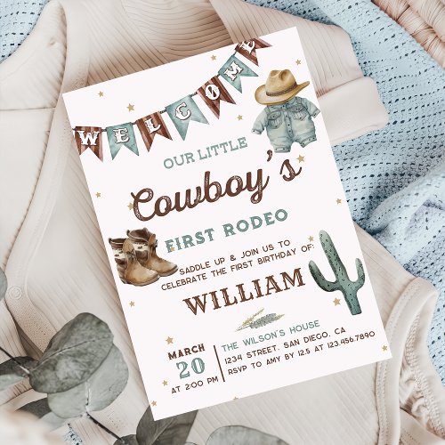 Western Rodeo Wild West Cowboy Birthday Party Invitation