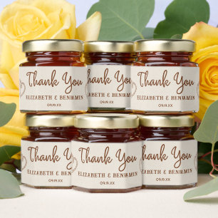 Western Rope Hearts Barn Wedding Script Thank you Honey Jar Favors