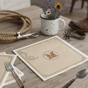 Western Rope Monogram Brand Family Reunion ID1318 Paper Dinner Napkins