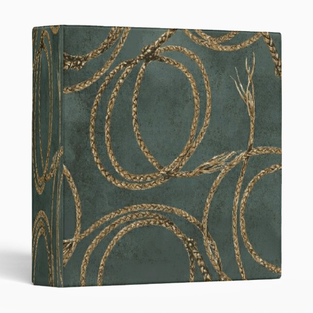 Western Rope Teal Green ~ Binder 1 Touch EZD Ring (Front/Spine)