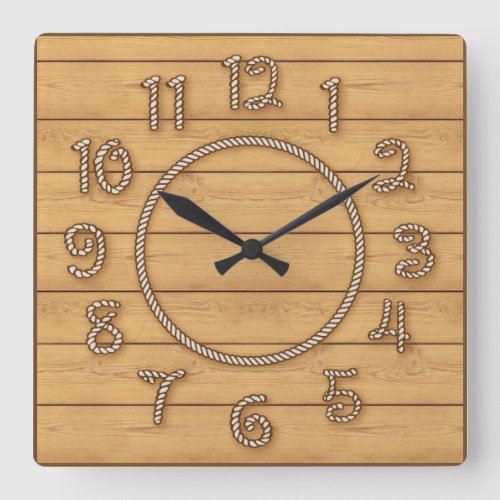 Western Rope Time Square Wall Clock