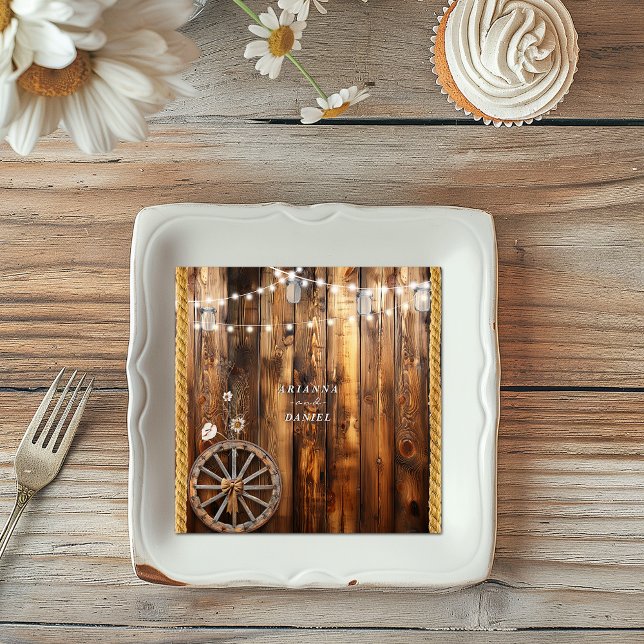 Western Rope Wagon Wheel Mason Jar Lights  Napkins (Creator Uploaded)