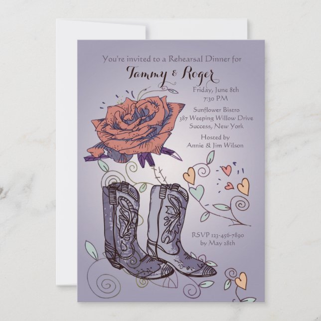 Western Rose Invitation (Front)