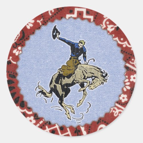 Western Round Up Buckin Cowboy Sticker