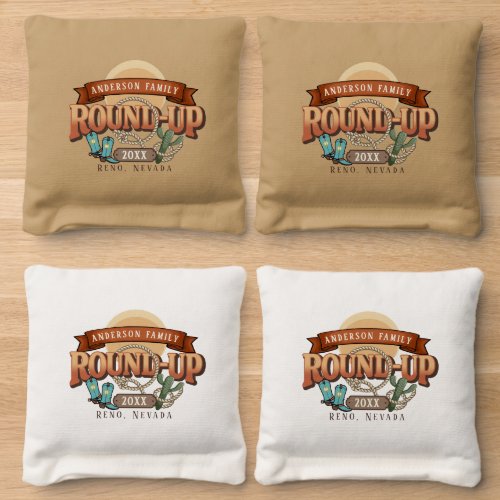 Western Round-Up Family Reunion ID1318 Cornhole Bags