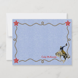 Western Round Up Personalized Flat Note Cards
