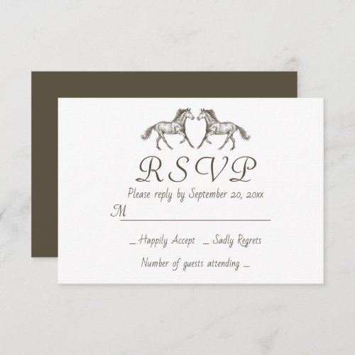 Western RSVP Wedding Horse Country Horses Rustic Invitation