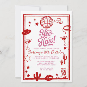 Western Rustic 30th, 40th Cowgirl Birthday Invitation