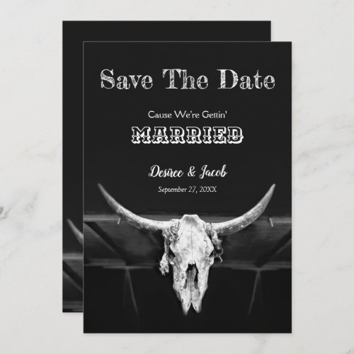 Western Rustic Black And White Save The Date